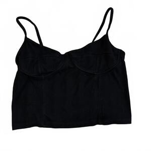 Joah Brown Black Ribbed Camisole Top M/L